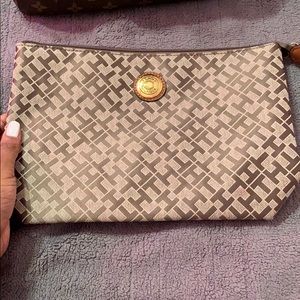 Tommy Hilfiger brown and tan large wristlet